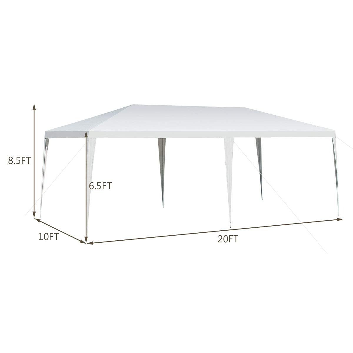 Tangkula 10 x 20 Feet Canopy Tent, Waterproof Wedding Canopy with Wind Rope, Outdoor Shelter Pavilion for Parties