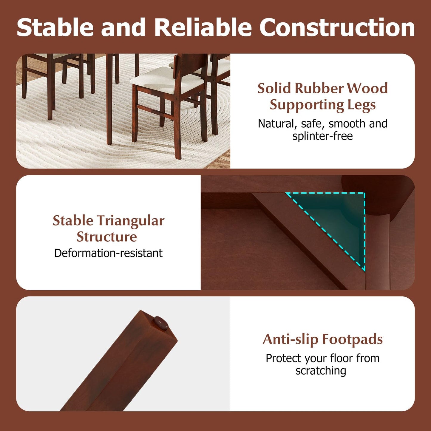 Tangkula Dining Table Set for 4