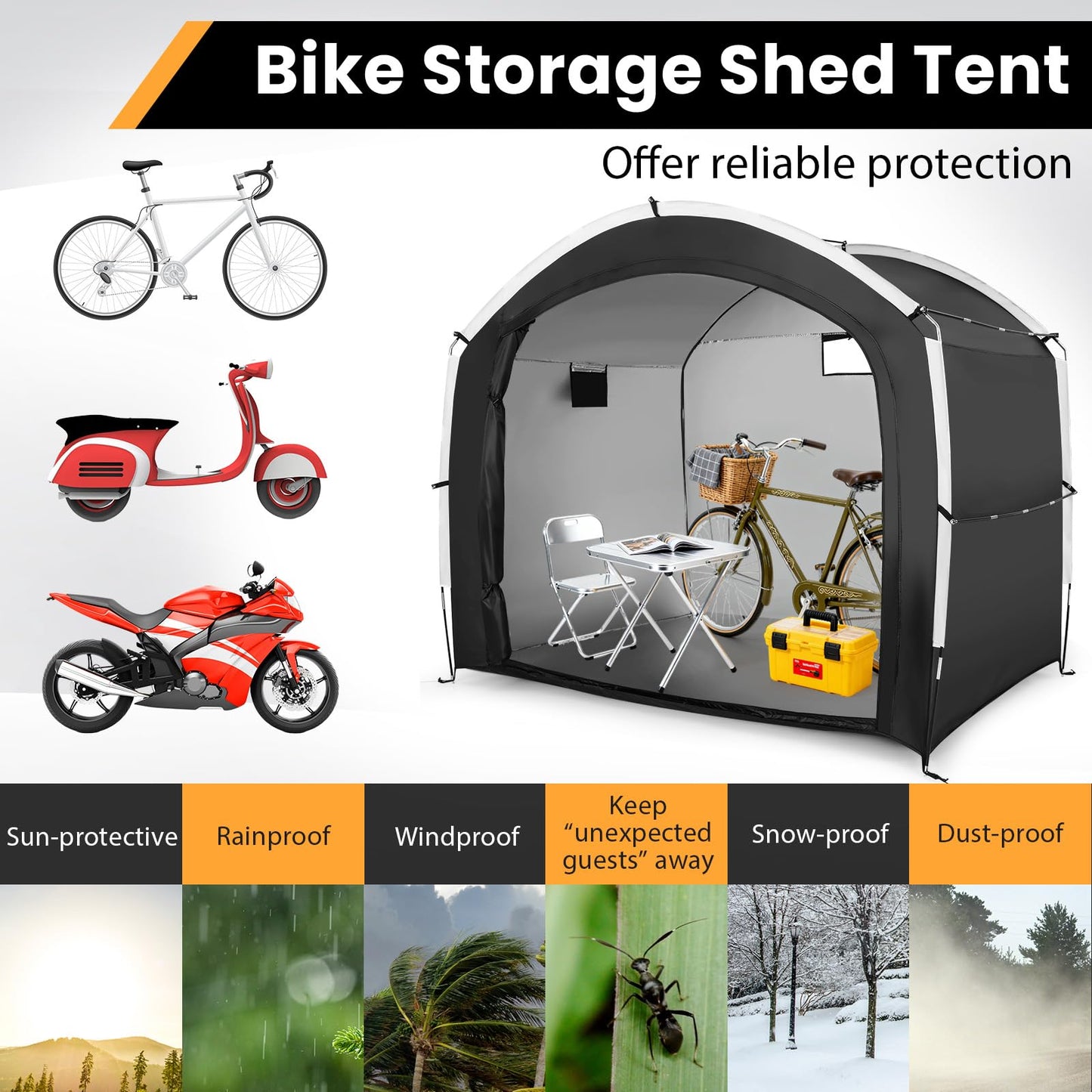 Tangkula Bike Storage Shed for 5 Bikes
