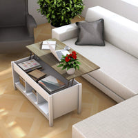 Wood Lift Top Coffee Table, Modern Coffee Table - Tangkula