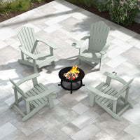Tangkula Oversized Adirondack Chair, Patio Lounge Chairs w/Adjustable Cup Holder