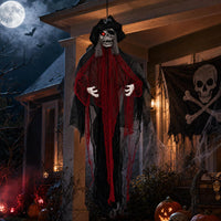 Tangkula 9.4 FT Animated Halloween Hanging Pirate with Glowing Eyes