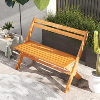 Banc extérieur pliable en bois d'acacia Tangkula, capacité 360 kg