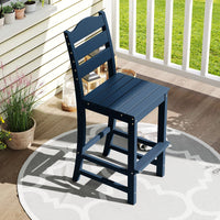 Tangkula Patio HDPE Barstool | Outdoor High Top Bar Chair w/Backrest & Footrest (1/2/4)