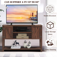 Tangkula TV Stand up to 60 Inches TVs with 2 Side Door Cabinets