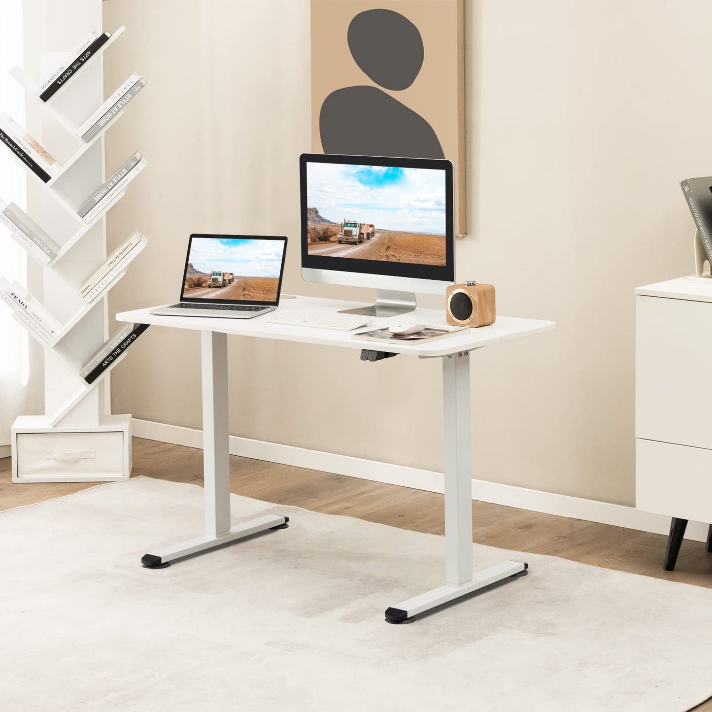 Tangkula Electric Standing Desk, Ergonomic Height Adjustable Sit Stand Desk