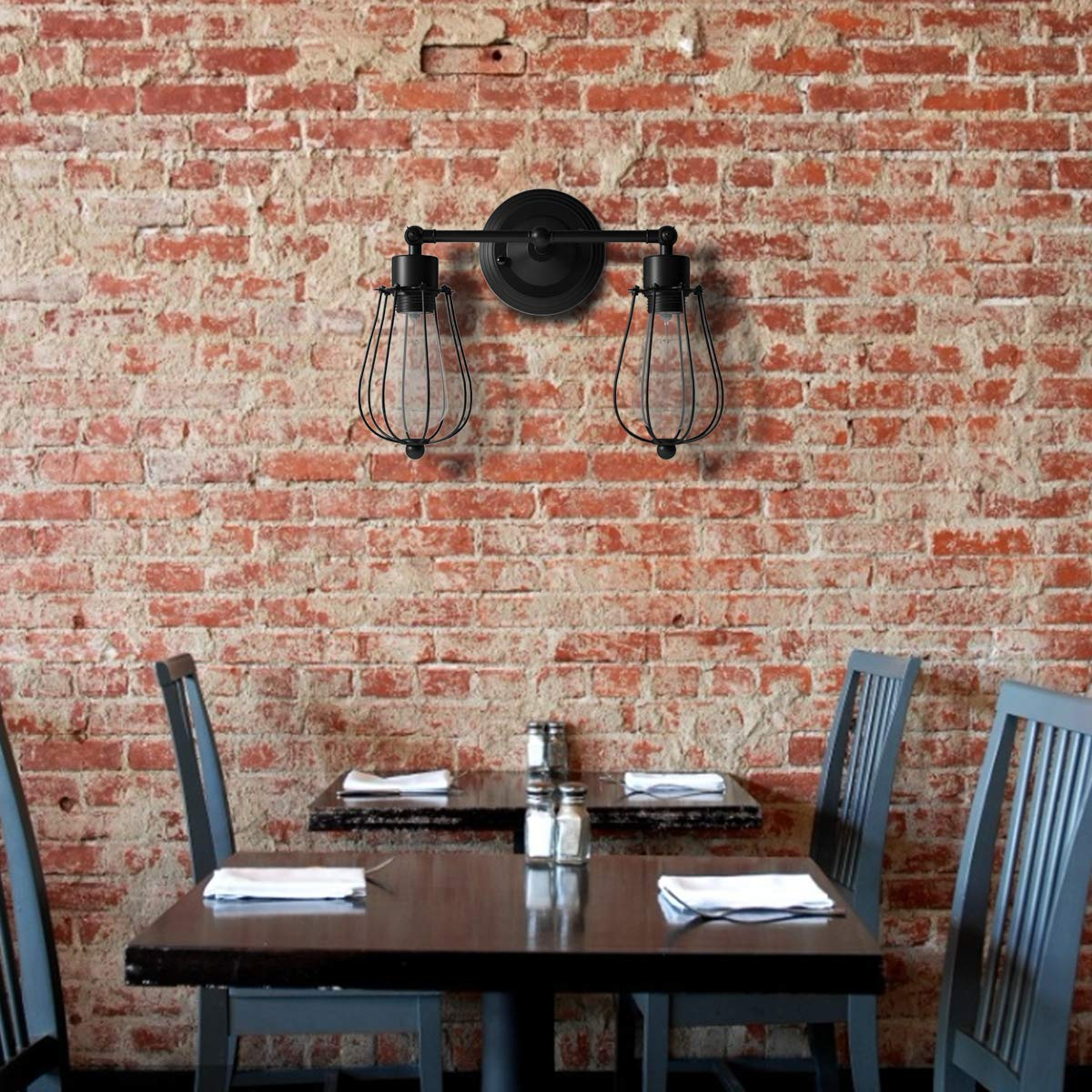 Tangkula Wall Sconce Wall Light Fixture Black Matal Industrial Vintage Rustic Retro Style