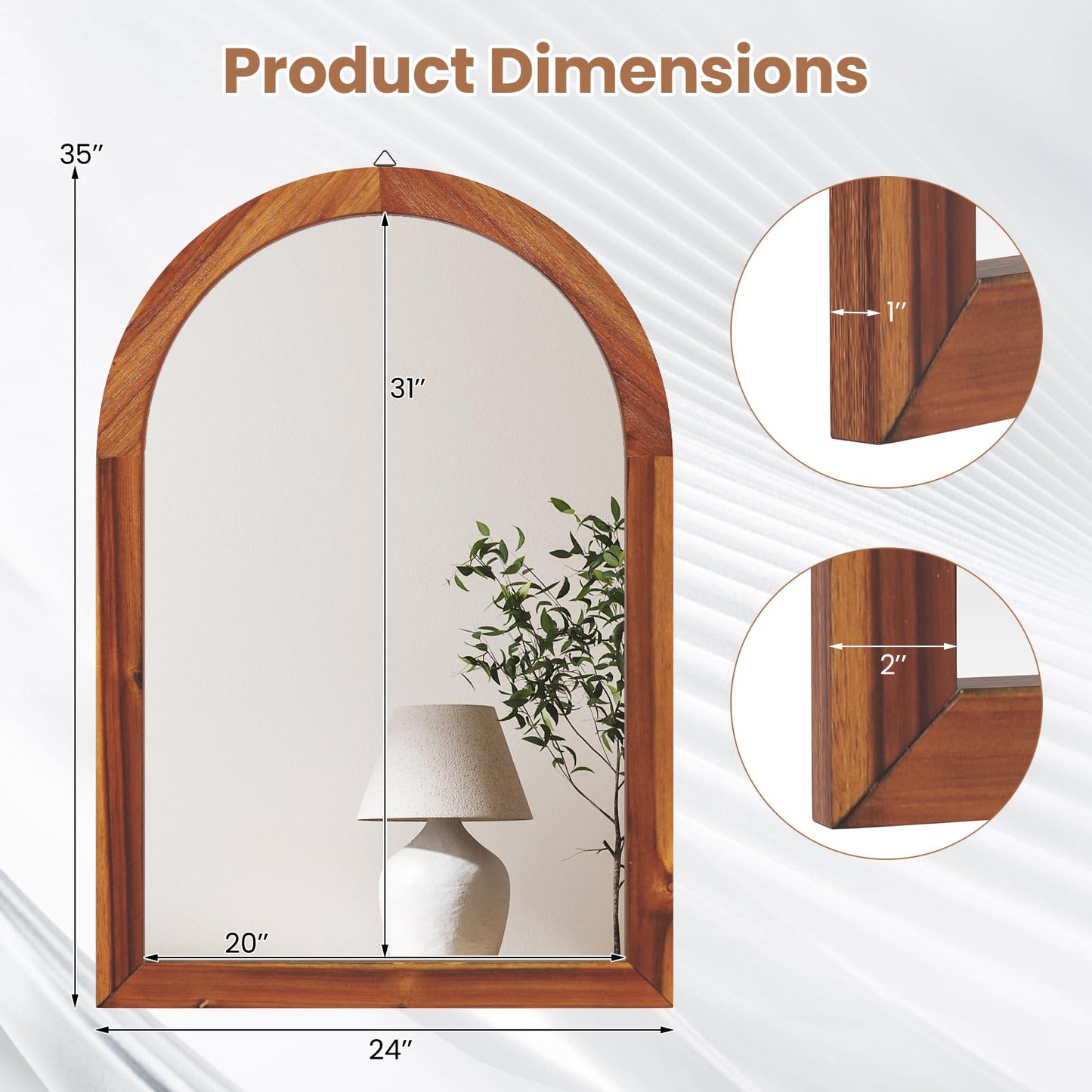 Tangkula Arched Wall Mirror
