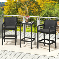 Tangkula 3 Pieces Patio Bar Set for Garden