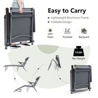 Tangkula Outdoor Aluminum Chaise Lounge Chair