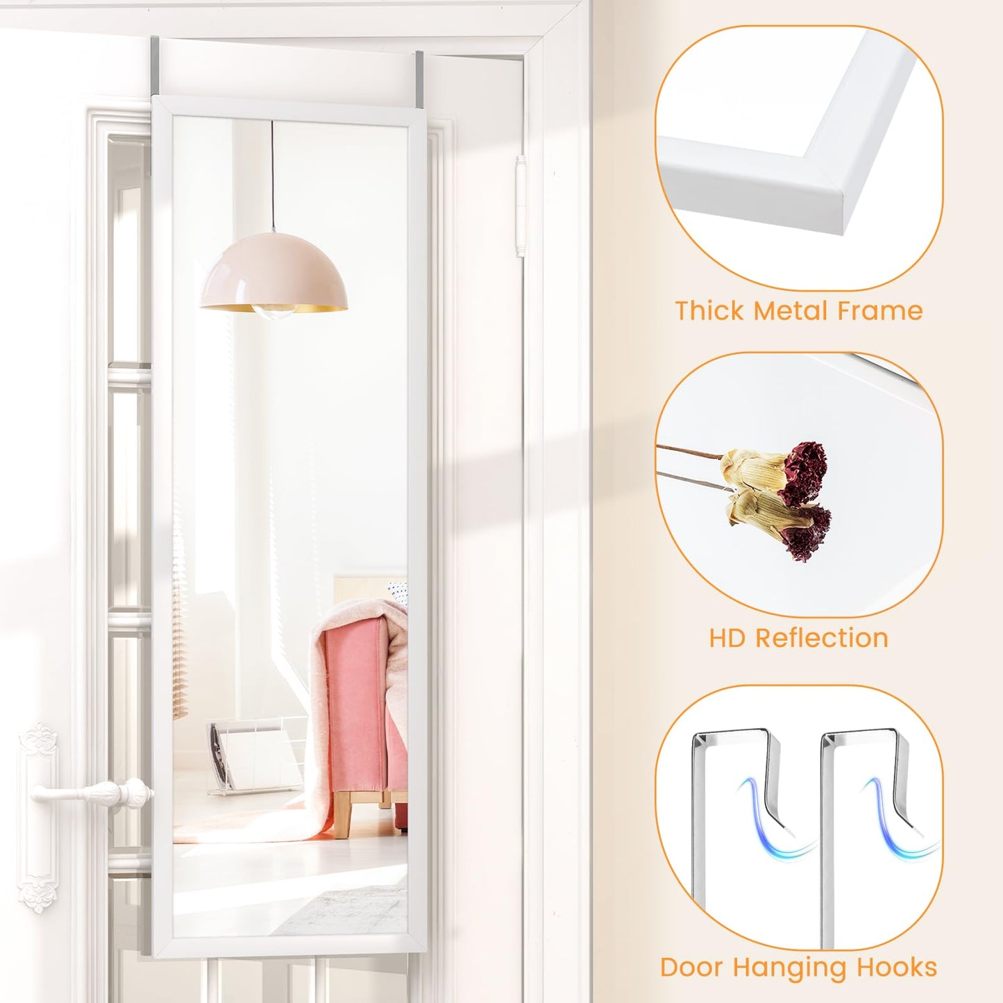 Tangkula Full Length Door Mirror Wall Mirror for Home Office Dorm