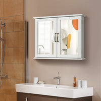 Tangkula Medicine Cabinet with Double Mirror Doors