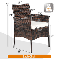 Outdoor PE Rattan Armchairs with Removable Cushions