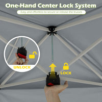 Tangkula 10x17 Ft Pop Up Canopy with Center Lock & 2 Adjustable Awnings