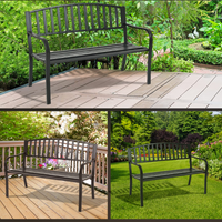 Tangkula 50 Inch Outdoor Steel Garden Bench Park Bench