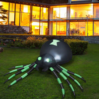 Tangkula 6 Ft Halloween Inflatable Spider with LED Lights Outdoor Indoor Halloween Decorations