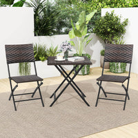 Tangkula 3 Piece Outdoor Folding Bistro Set