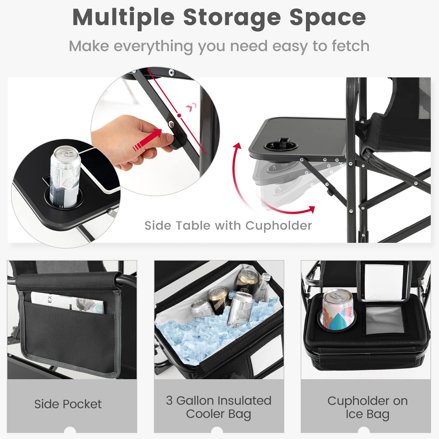 Tangkula Folding Camping Chair, Director Chair