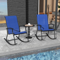 Tangkula Patio Rocking Chairs Set of 2/4, Outdoor Rocking Chair with Smooth & Safe Rocking Motion, Ergonomic Backrest