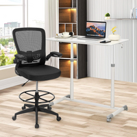 Mobile Standing Desk Computer Desk - Tangkula