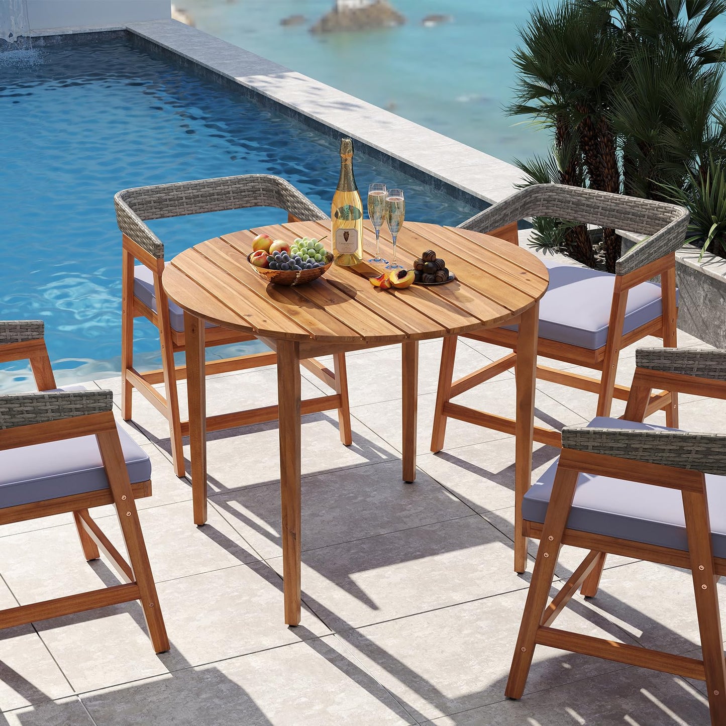 Tangkula 5 Piece Patio Dining Set for 4