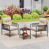 Tangkula 3 Pieces Patio Bistro Set