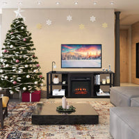 2-Tier TV Stand, Entertainment Television Stands Suitable for 18" Electric Fireplace (Not Included)