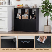 Tangkula 3-Tier Bookshelf with Cabinet for Study Home Office Living Room