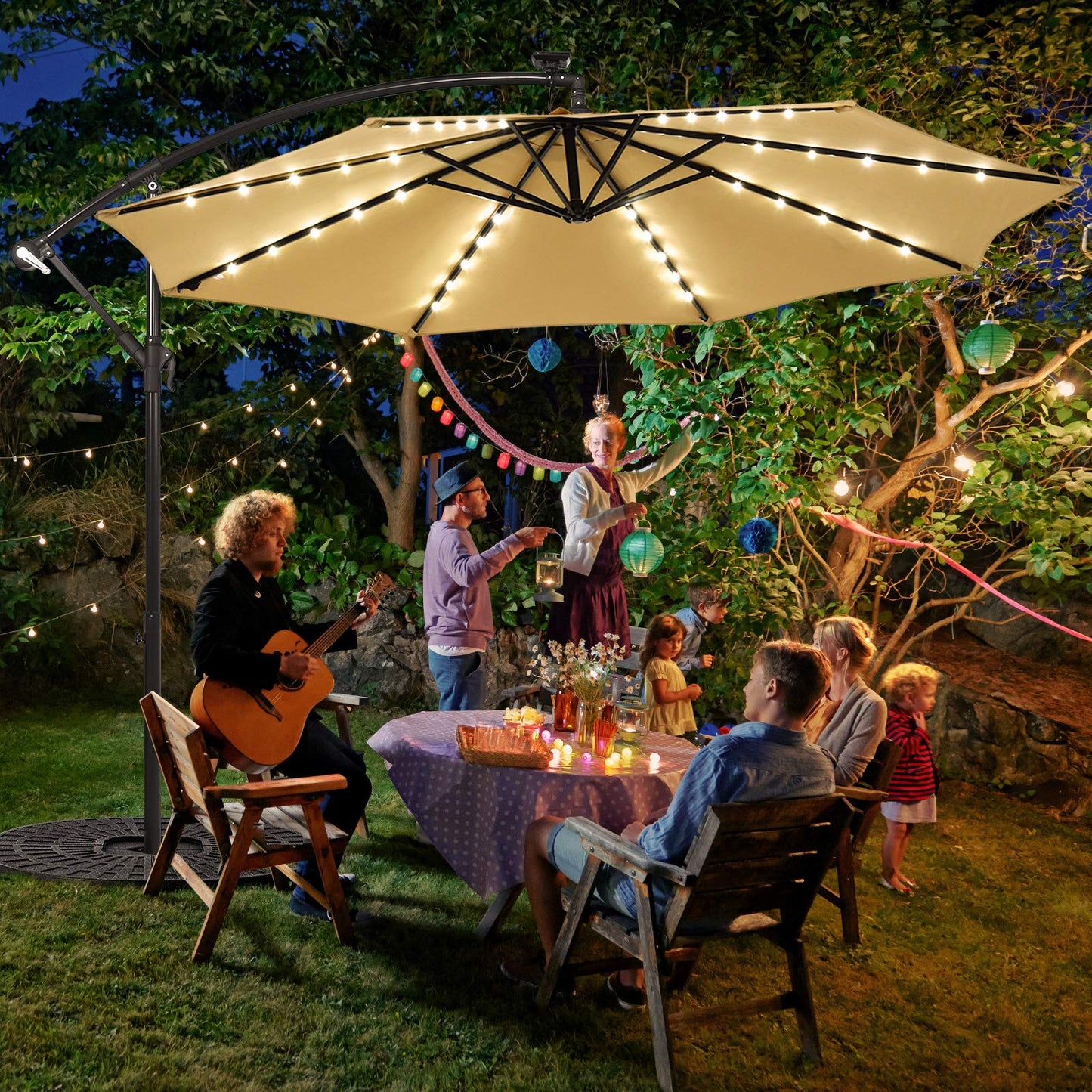 TANGKULA 10 Ft Patio Offset Umbrella for Backyard