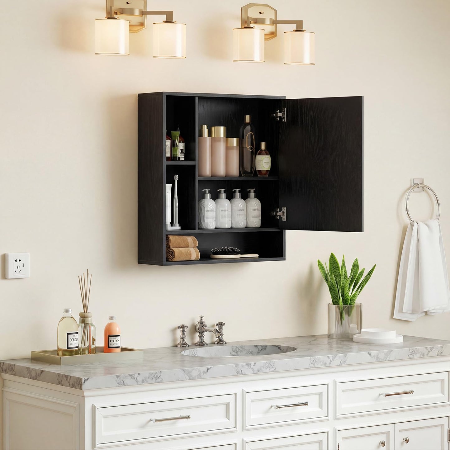 Tangkula Bathroom Cabinet with Mirror for Living Room