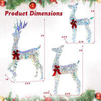 Tangkula 3-Piece Christmas Lighted Iridescent Reindeer Family Set, Xmas Pre-Lit Deer with 230 LED Lights