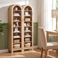 Tangkula 71" Tall Arched Bookcase for Living Room