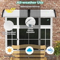 Tangkula 40" x 48" Window Awning, Modern Polycarbonate Overhead Door Awning
