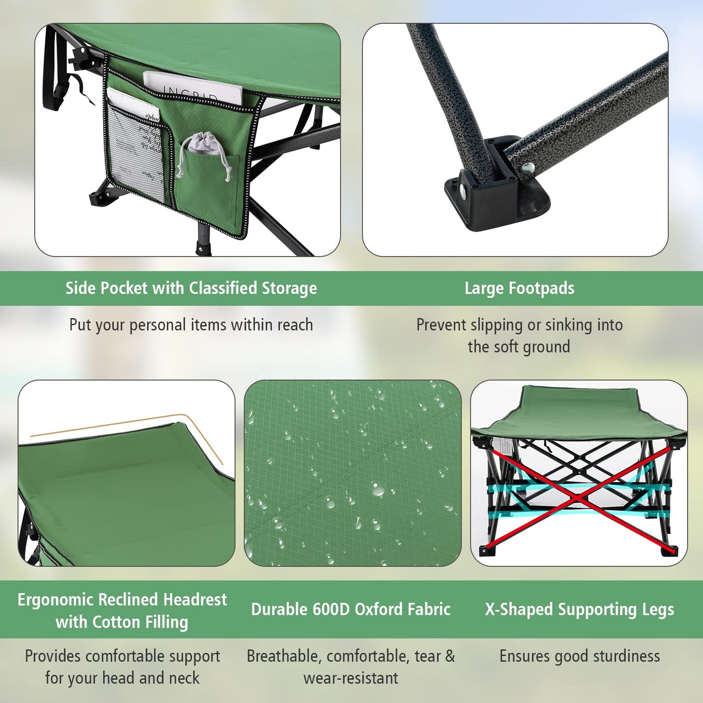 Tangkula Foldable Camping Cot, Portable Sleeping Cot with Carrying Bag