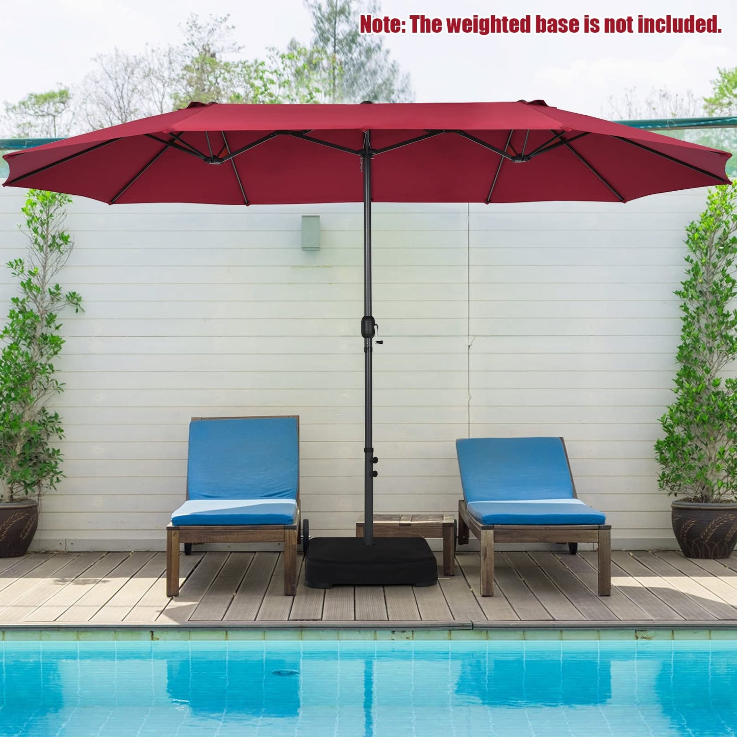 Tangkula 15Ft Double-Sided Patio Umbrella