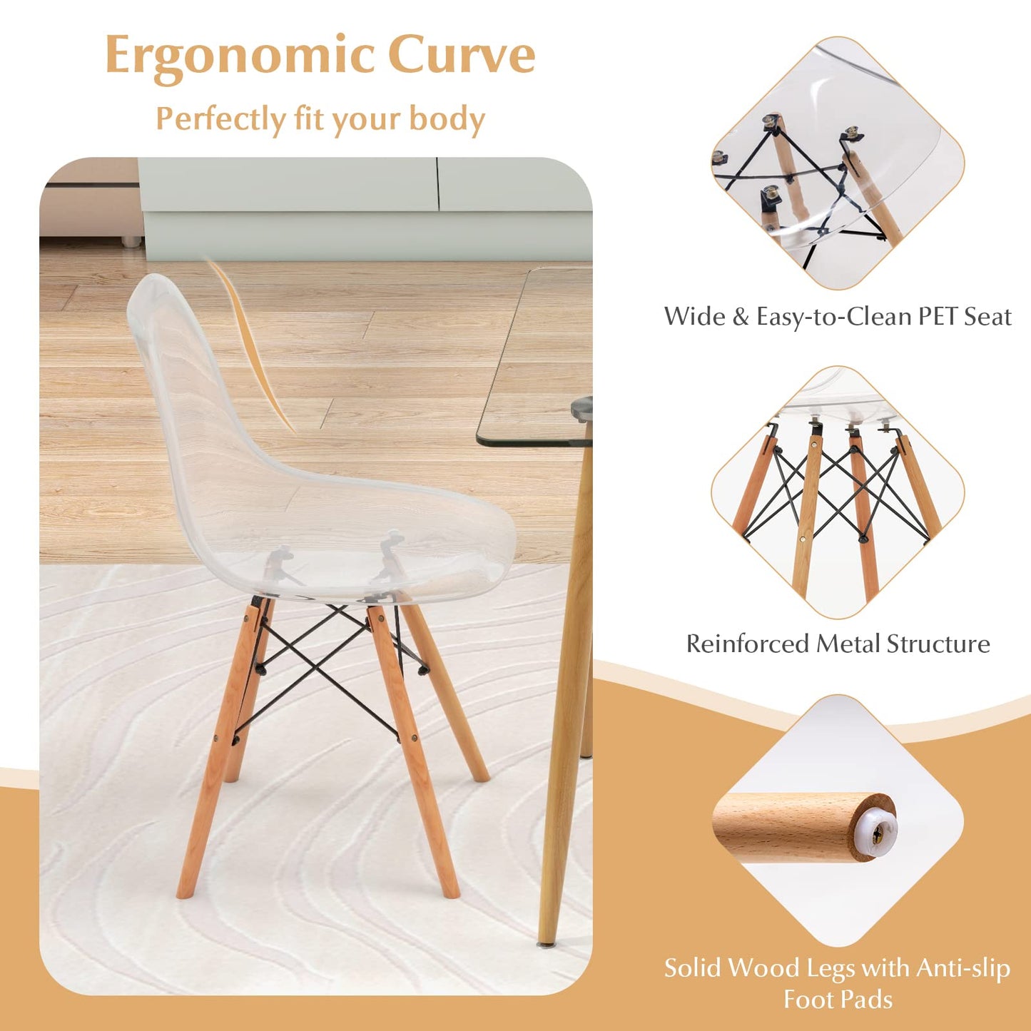 Tangkula 5 Pieces Dining Room Table Set, Modern Table & Chair Set for 4