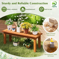 Tangkula Wooden Plant Stand Set of 2 for Patio Garden Entryway Front Porch