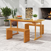Tangkula 36” Outdoor All Slat Wood Bench for 2 People