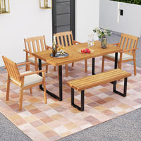 Tangkula Wooden Patio Chair Set of 2/4 for Patio