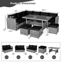 Tangkula 7 Pieces Patio Furniture Set for Backyard Garden Poolside