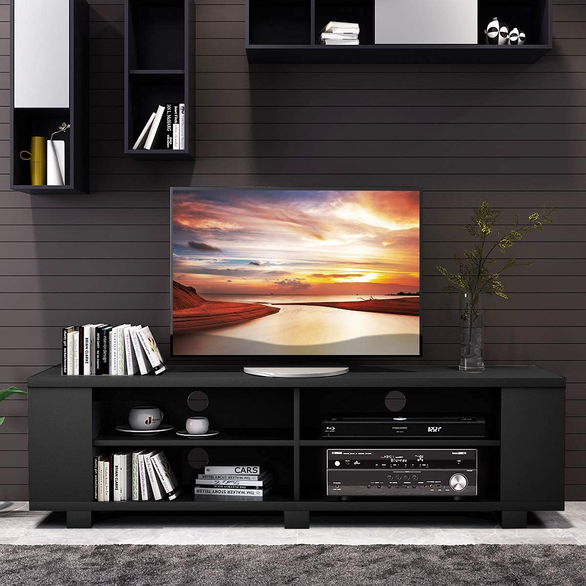 Wood TV Stand for TVs up to 65 Inch - Tangkula