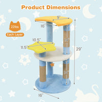 Tangkula 29 Inch Multi-Level Cat Tower with Jute Scratching Posts