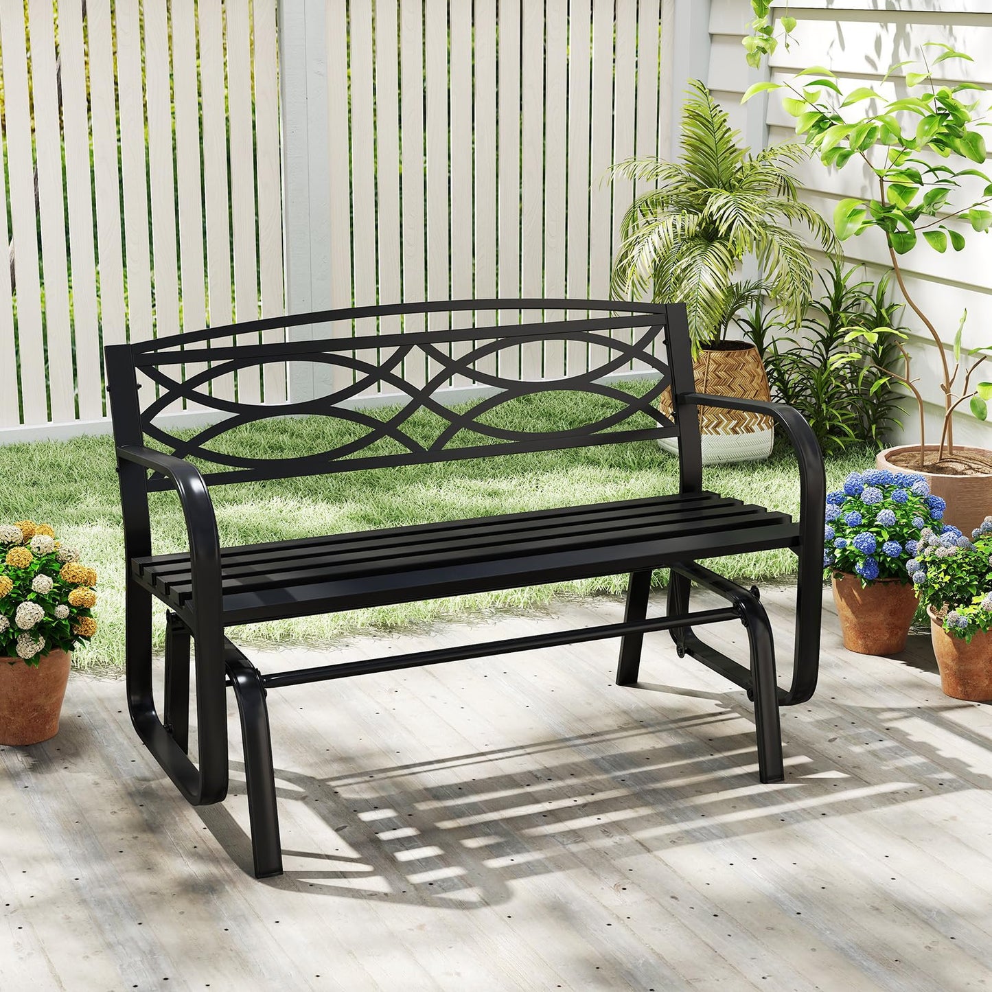 Tangkula 2-Person Outdoor Glider Bench