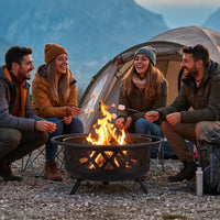 Tangkula Outdoor Round Wood Burning Fire Pit(30/36 in)