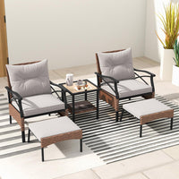 Tangkula 5 Pieces Wicker Patio Furniture Set