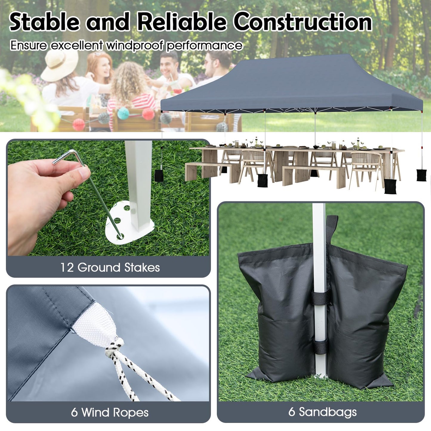 Tangkula 10x20 Ft Pop Up Canopy