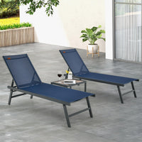 Tangkula 3 Piece Patio Chaise Lounge Set with Coffee Table