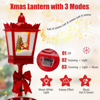 Tangkula 8 Ft Musical Christmas Street Light with Snow & Santa Scene