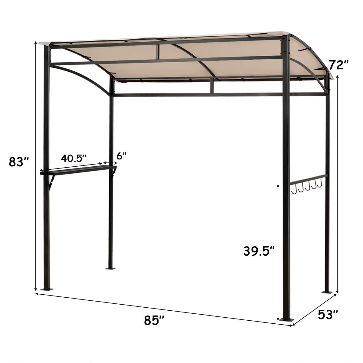 7ft Grill Gazebo, Patio Barbecue Canopy - Tangkula