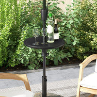 Tangkula 20” Outdoor Adjustable Umbrella Table, Round Umbrella Table Tray w/ 1.5” Umbrella Hole